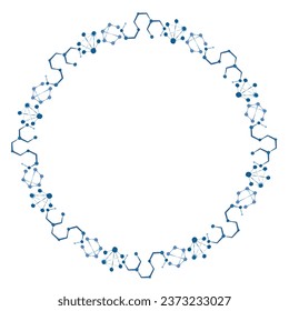 atom, molecule formula art drawn round frame