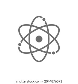 Atom, molecule grey icon. Isolated on white background