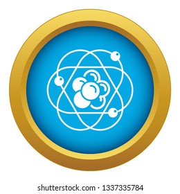 Atom molecule icon blue vector isolated on white background for any design