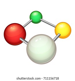 Atom molecule icon. Cartoon illustration of atom molecule vector icon for web