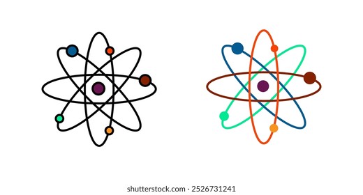 Atom molecule Icon on Transparent Background