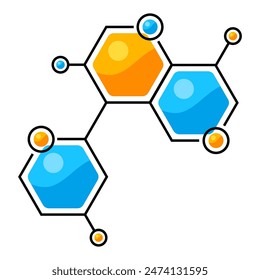 Atom or molecule icon. Science item. Medical concept image.