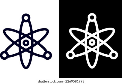 Atom Molecule Icon vector design black and white