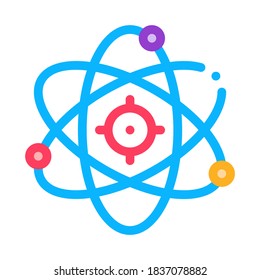 Symbol des Atommoleküls, Vektorgrafik. Zeichen des Atommoleküls. Illustration von Farbzeichen