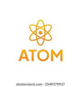 Atom Molecule logotipo vetor estilo plano isolado no fundo branco. Ícone Atom. Ícone da molécula.