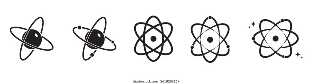 Atom Molecule logotipo vetor estilo plano isolado no fundo branco. Ícone Atom. Ícone da molécula. 