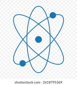 Atom Molecule logo vector flat style Blue isolated onTransparent background. Atom icon. Molecule icon. EPS 10.