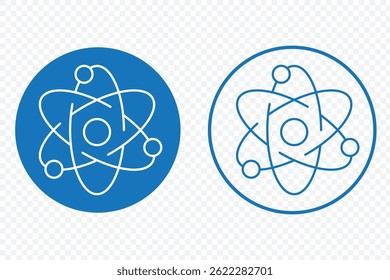 Atom Molecule logotipo vetor estilo plano isolado no fundo branco. Ícone Atom. Ícone da molécula.