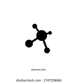 atom molecule medicine icon isolated on background. flat style