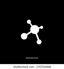 atom molecule medicine icon isolated on background. flat style