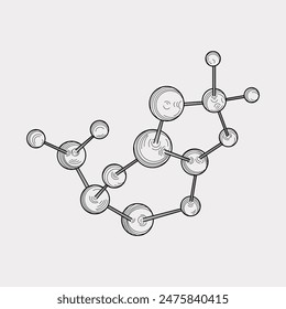 Vektorgrafik der Atommolekül-Partikelskizze