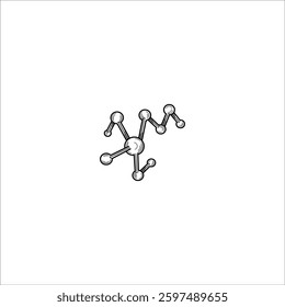 Atom molecule particle sketch vector	