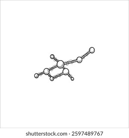 Atom molecule particle sketch vector