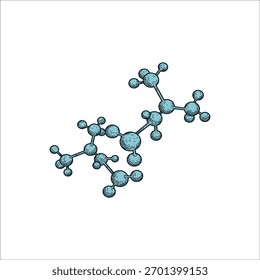 Atom molecule particle sketch vector