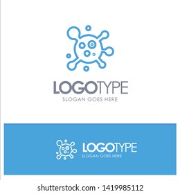 Atom, Molecule, Science Blue outLine Logo with place for tagline