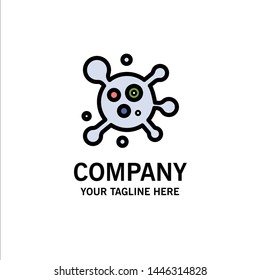 Atom, Molecule, Science Business Logo Template. Flat Color