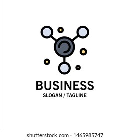 Atom, Molecule, Science Business Logo Template. Flat Color. Vector Icon Template background