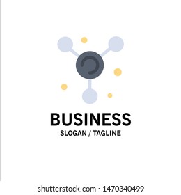 Atom, Molecule, Science Business Logo Template. Flat Color. Vector Icon Template background