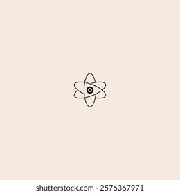 Atom Molecule science icon flat vector design.