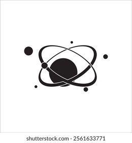 ATOM MOLECULE SCIENCE ICON VECTOR ILLUSTRATION SYMBOL DESIGN