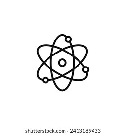 Atom molecule science line icon isolated on white background
