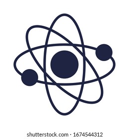 atom molecule science silhouette style vector illustration design