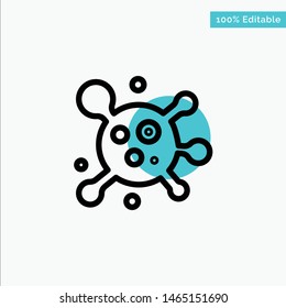 Atom, Molecule, Science turquoise highlight circle point Vector icon. Vector Icon Template background