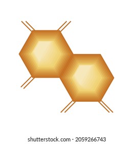 atom molecule structure icon golden style