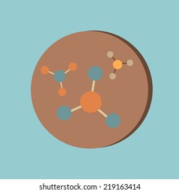 the atom, molecule.  symbol icon of physics or chemistry . the study of science