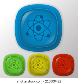 the atom, molecule. the symbol of physics and chemistry.