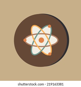 the atom, molecule. the symbol of physics and chemistry. symbol icon of physics or chemistry . the study of science