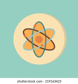 the atom, molecule. the symbol of physics and chemistry. symbol icon of physics or chemistry . the study of science
