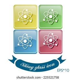 the atom, molecule. the symbol of physics and chemistry. symbol icon of physics or chemistry . the study of science