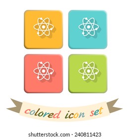 the atom, molecule. the symbol of physics and chemistry. symbol icon of physics or chemistry . the study of science