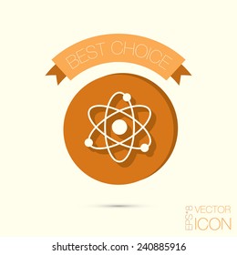 the atom, molecule. the symbol of physics and chemistry. symbol icon of physics or chemistry . the study of science