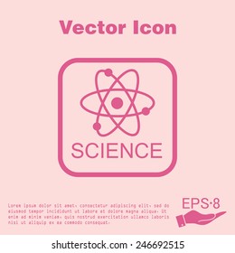 atom, molecule. the symbol of physics and chemistry. symbol icon of physics or chemistry . the study of science
