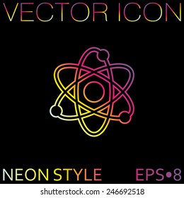 atom, molecule. the symbol of physics and chemistry. symbol icon of physics or chemistry . the study of science