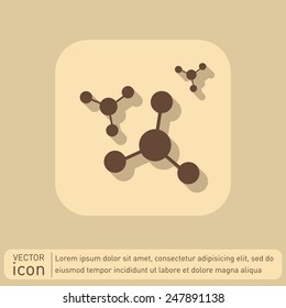 atom, molecule. the symbol of physics and chemistry. symbol icon of physics or chemistry . the study of science