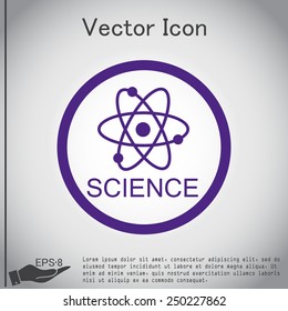 atom, molecule. the symbol of physics and chemistry. symbol icon of physics or chemistry . the study of science