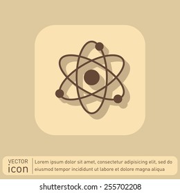 atom, molecule. the symbol of physics and chemistry. symbol icon of physics or chemistry . the study of science