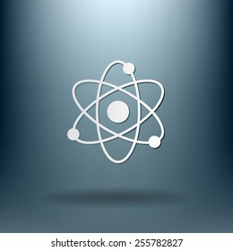 atom, molecule. the symbol of physics and chemistry. symbol icon of physics or chemistry . the study of science