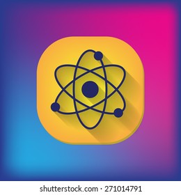 atom, molecule. the symbol of physics and chemistry. symbol icon of physics or chemistry . the study of science