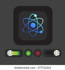atom, molecule. the symbol of physics and chemistry. symbol icon of physics or chemistry . the study of science