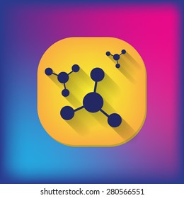 atom, molecule. the symbol of physics and chemistry. symbol icon of physics or chemistry . the study of science