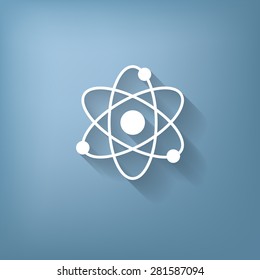 atom, molecule. the symbol of physics and chemistry. symbol icon of physics or chemistry . the study of science