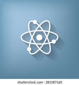 atom, molecule. the symbol of physics and chemistry. symbol icon of physics or chemistry . the study of science