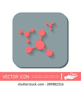 atom, molecule. the symbol of physics and chemistry. symbol icon of physics or chemistry . the study of science