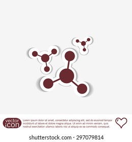 atom, molecule. the symbol of physics and chemistry. symbol icon of physics or chemistry . the study of science