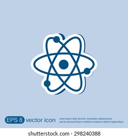 atom, molecule. the symbol of physics and chemistry. symbol icon of physics or chemistry . the study of science