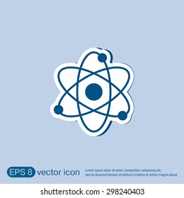 atom, molecule. the symbol of physics and chemistry. symbol icon of physics or chemistry . the study of science